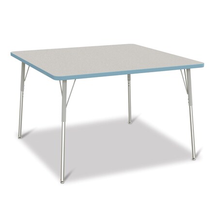 Jonti-Craft Berries Square Activity Table, 48 in. x 48 in., A-height, Freckled Gray/Coastal Blue/Gray 6418JCA131